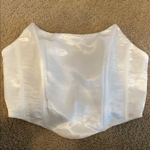 Pearl/Satin Crop Corset Top